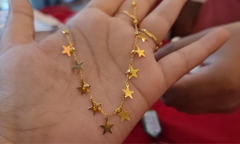 Gorgeous Star Laser Cut Gold Necklace