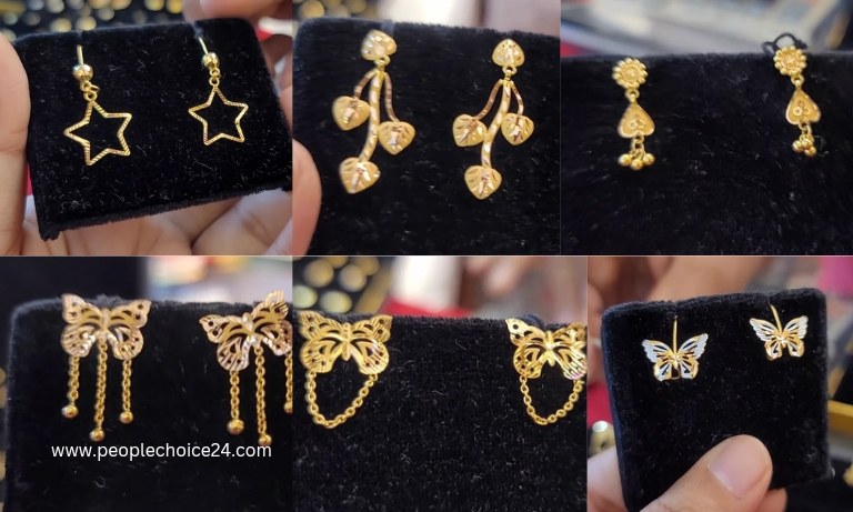 Latest gold earrings designs for daily use