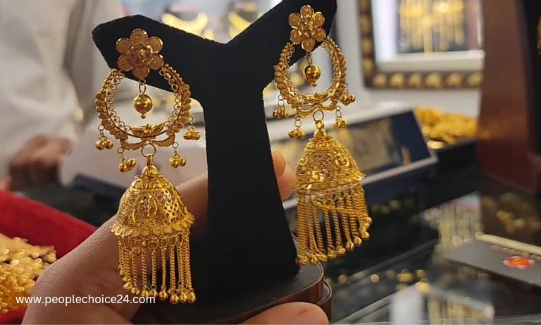gold wedding earrings for bride