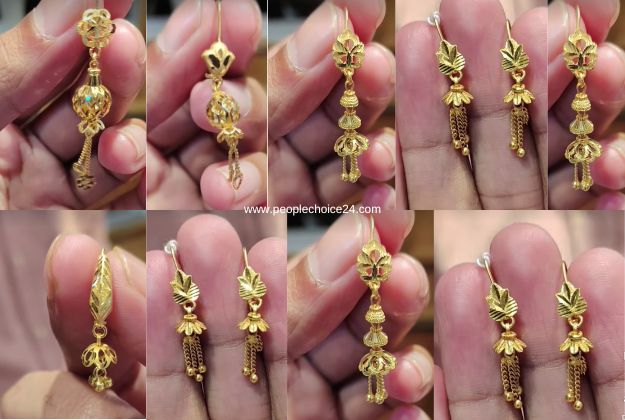 Floral Design Beautiful Jhumka Earrings Gold Plated Light Weight J25100-megaelearning.vn