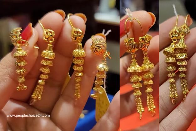 Latest gold earrings tops design