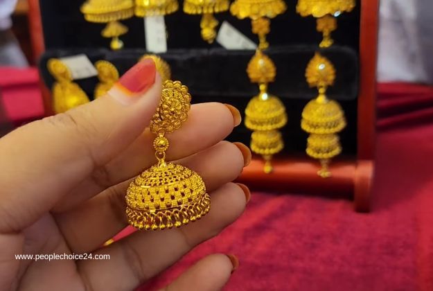 21 carat gold jhumka designs 