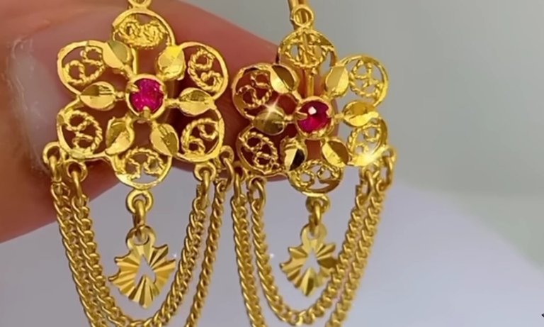 New Gold Earrings Designs for Ladies