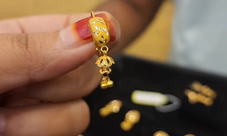 gold earrings designs new model 2023