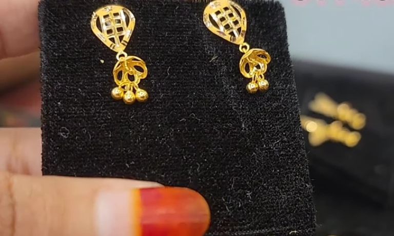 gold earrings designs new model 2023