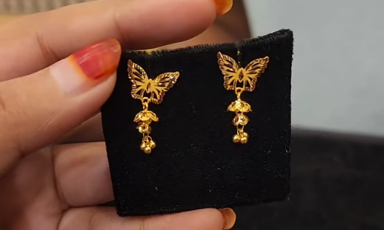 gold earrings designs new model 2023