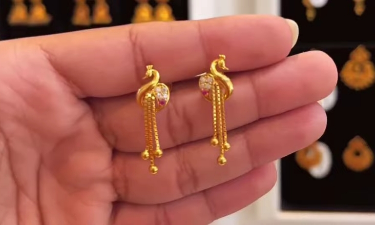 so beautiful light weight Gold daily wear gold earrings designing - YouTube-tiepthilienket.edu.vn
