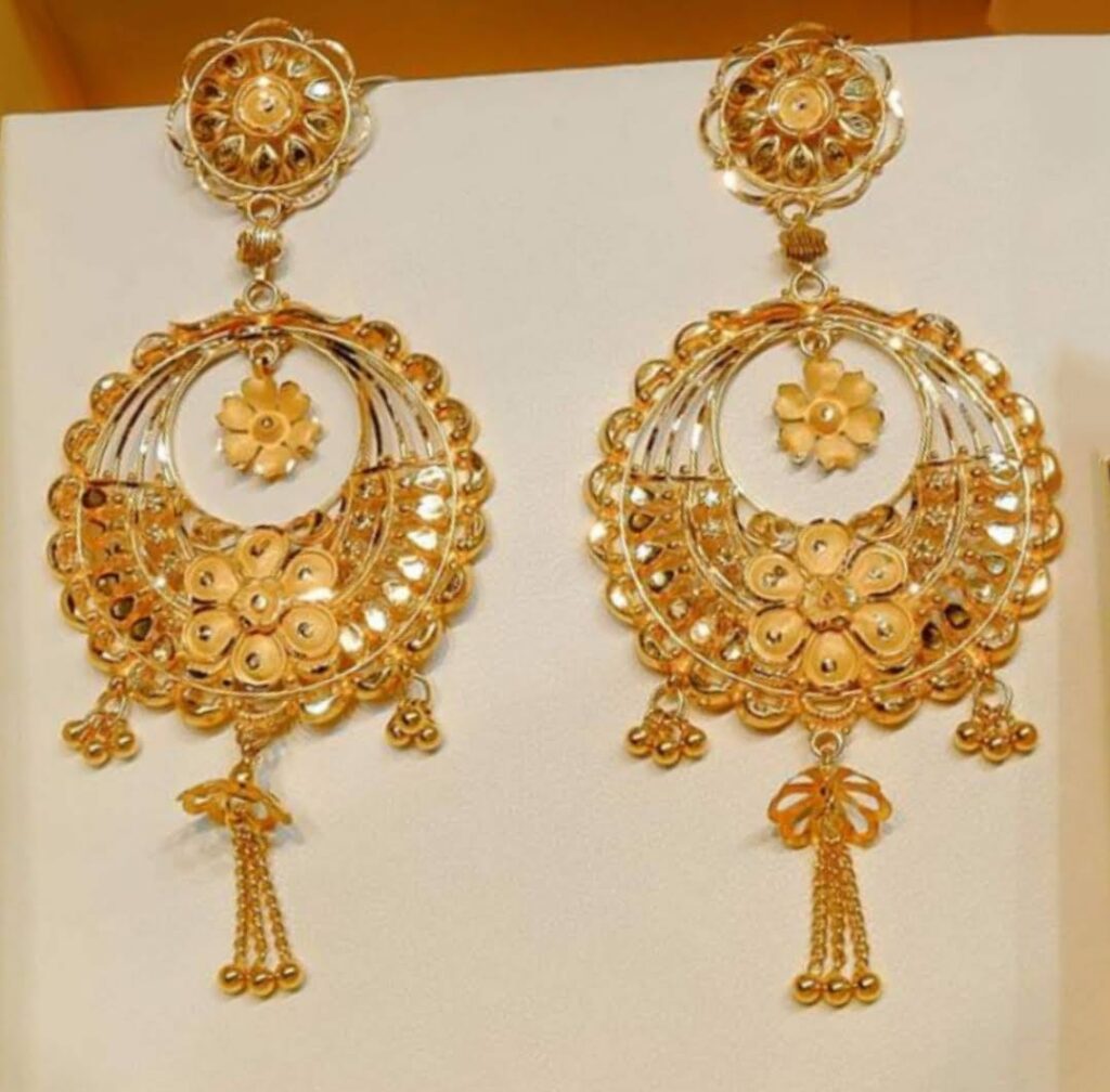 Latest Bridal Gold Earrings Collection With Price - People choice