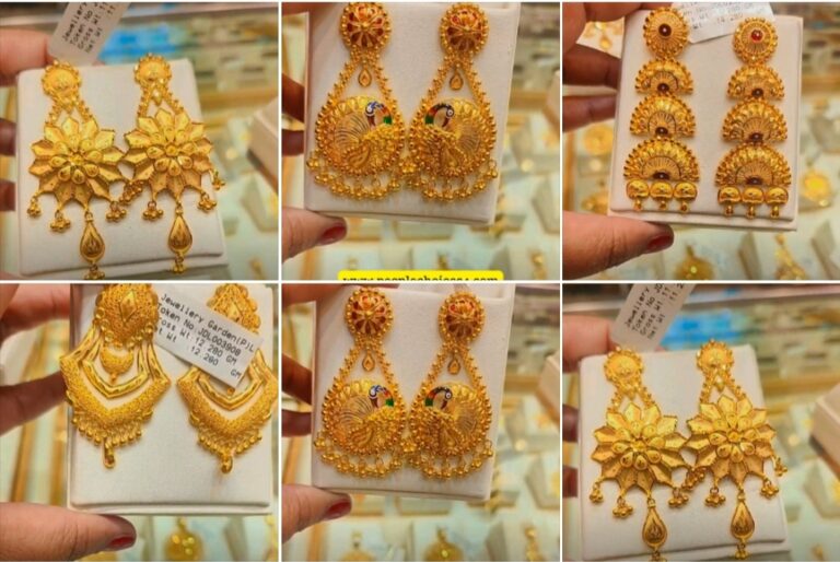 Latest Big Size Gold Bridal Earrings with Price