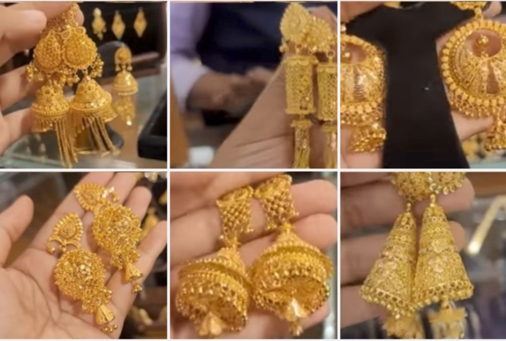 Modern gold jumka design