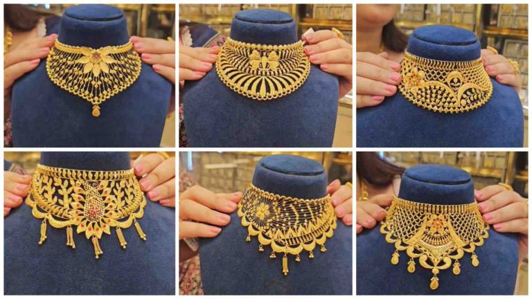 Menakari Gold Choker Necklace