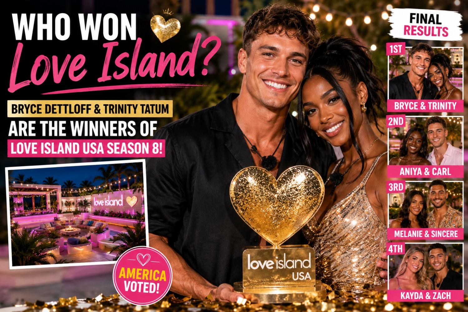 Who Won Love Island USA Season 8? Bryce Dettloff and Trinity Tatum Crowned the Winning Couple
