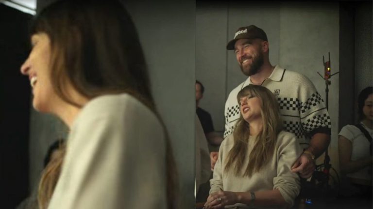 Travis Kelce Taylor Swift video set